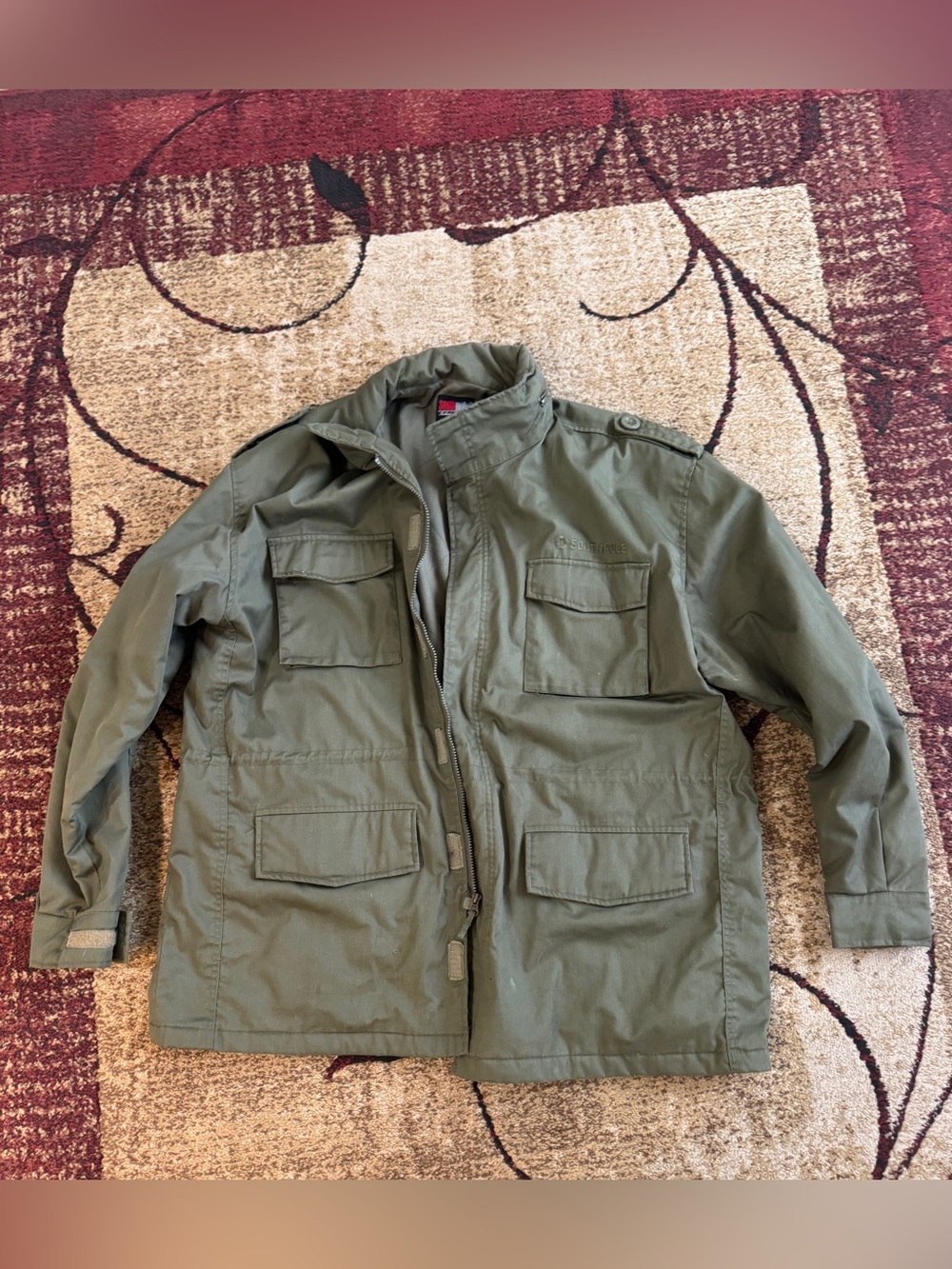 South Pole Olive Military Field Jacket with Patch Pockets XXL